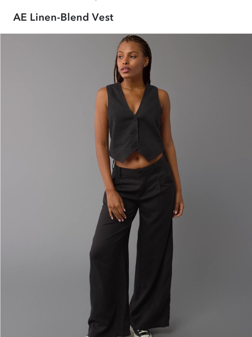 American Eagle vest linen blend small